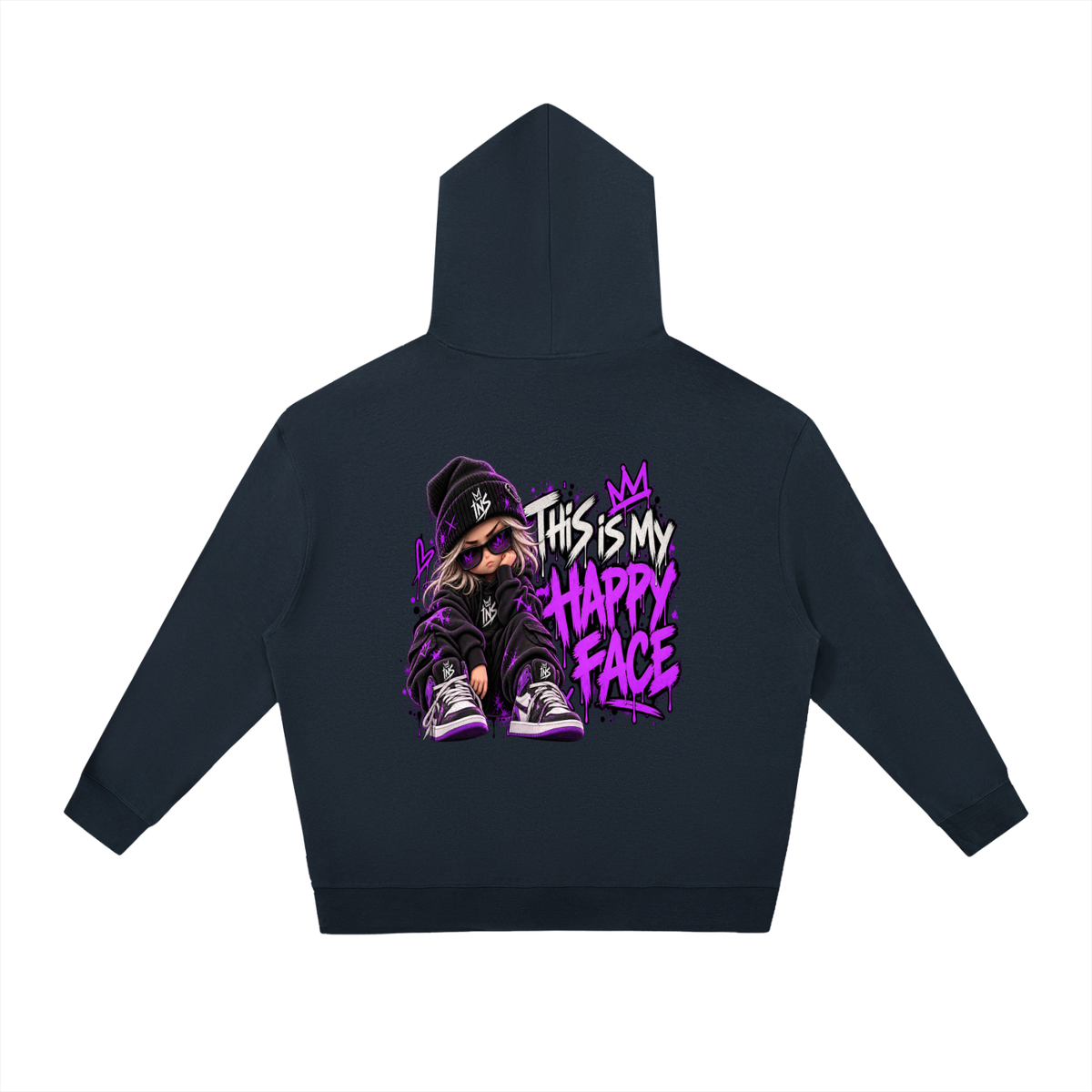 This Is My Happy Face Relaxed Hoodie
