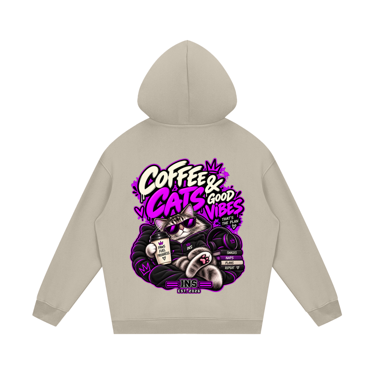 Coffee, Cats & Good Vibes Hoodie