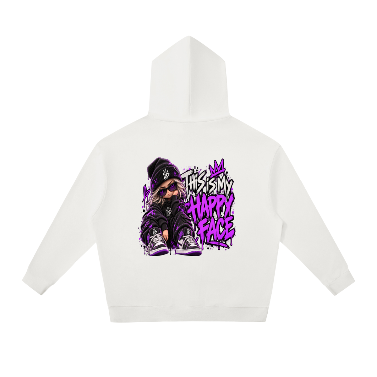 This Is My Happy Face Relaxed Hoodie