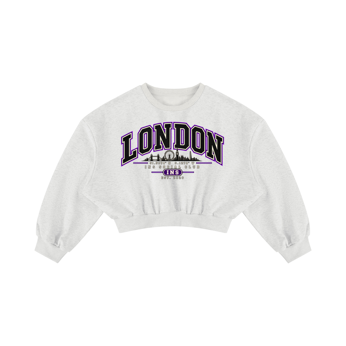 INS London Social Club Cropped Sweatshirt