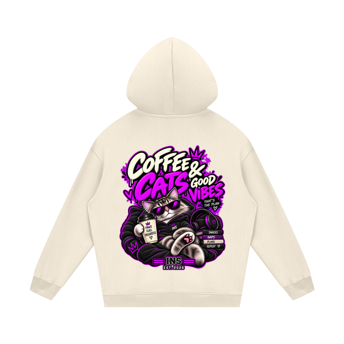 Coffee, Cats & Good Vibes Hoodie