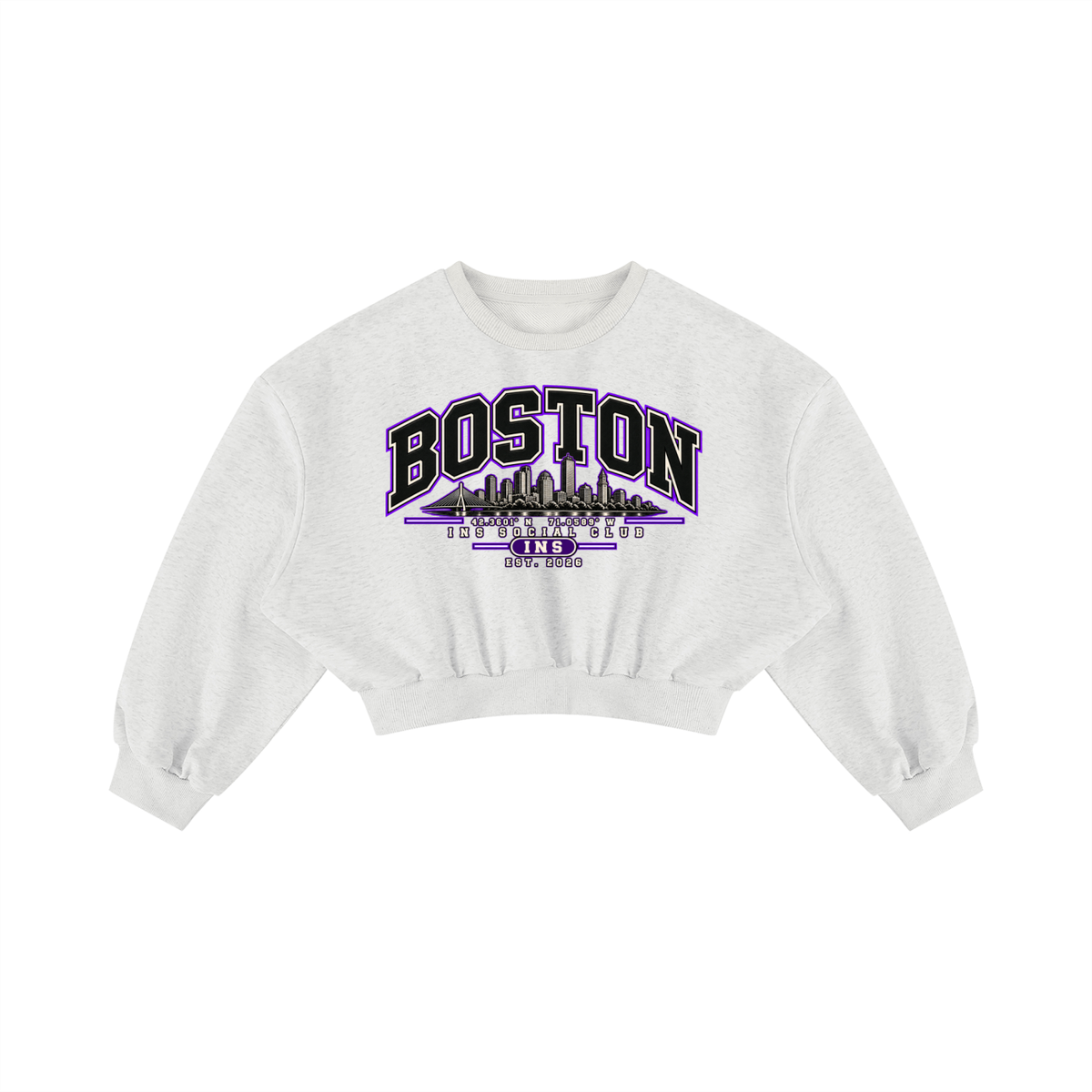 INS Boston Social Club Cropped Sweatshirt