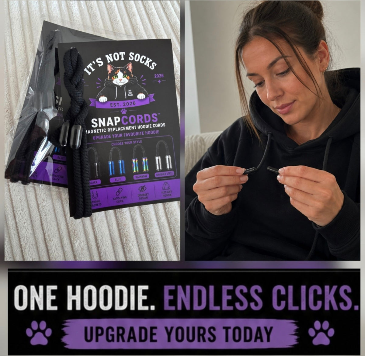 SnapCords™ Magnetic Replacement Hoodie Cords