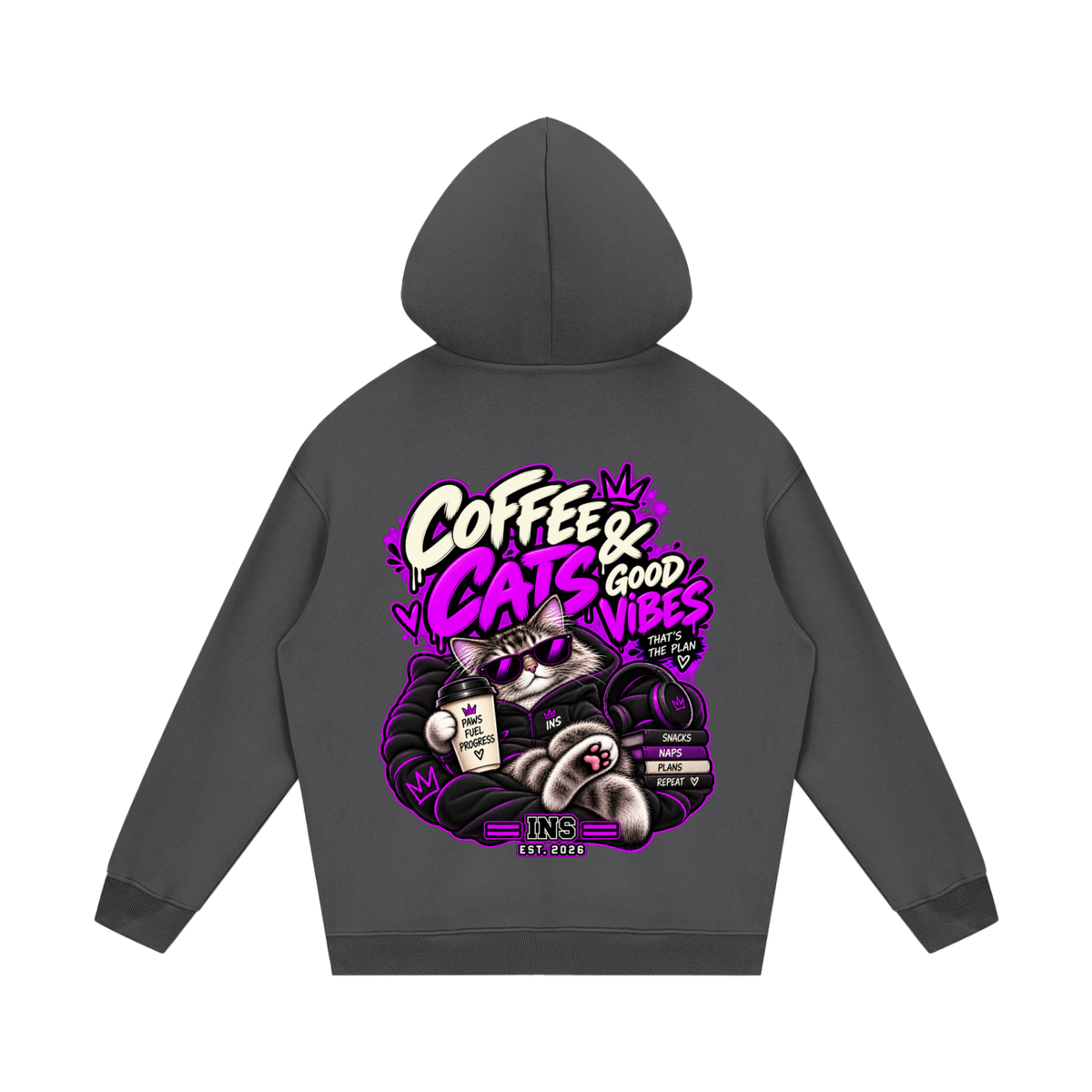 Coffee, Cats & Good Vibes Hoodie