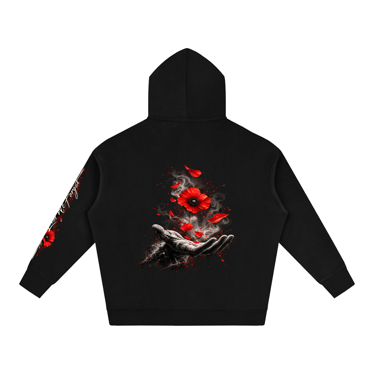 Lest We Forget Falling Poppy Hoodie
