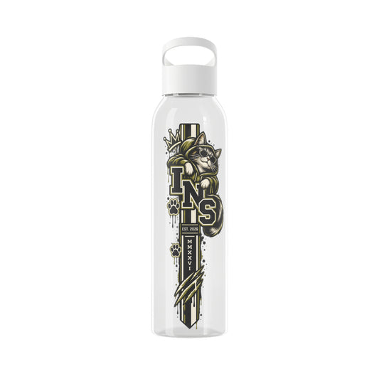 INS Crowned Crest Tritan Water Bottle | Clear 650ml Streetwear Bottle