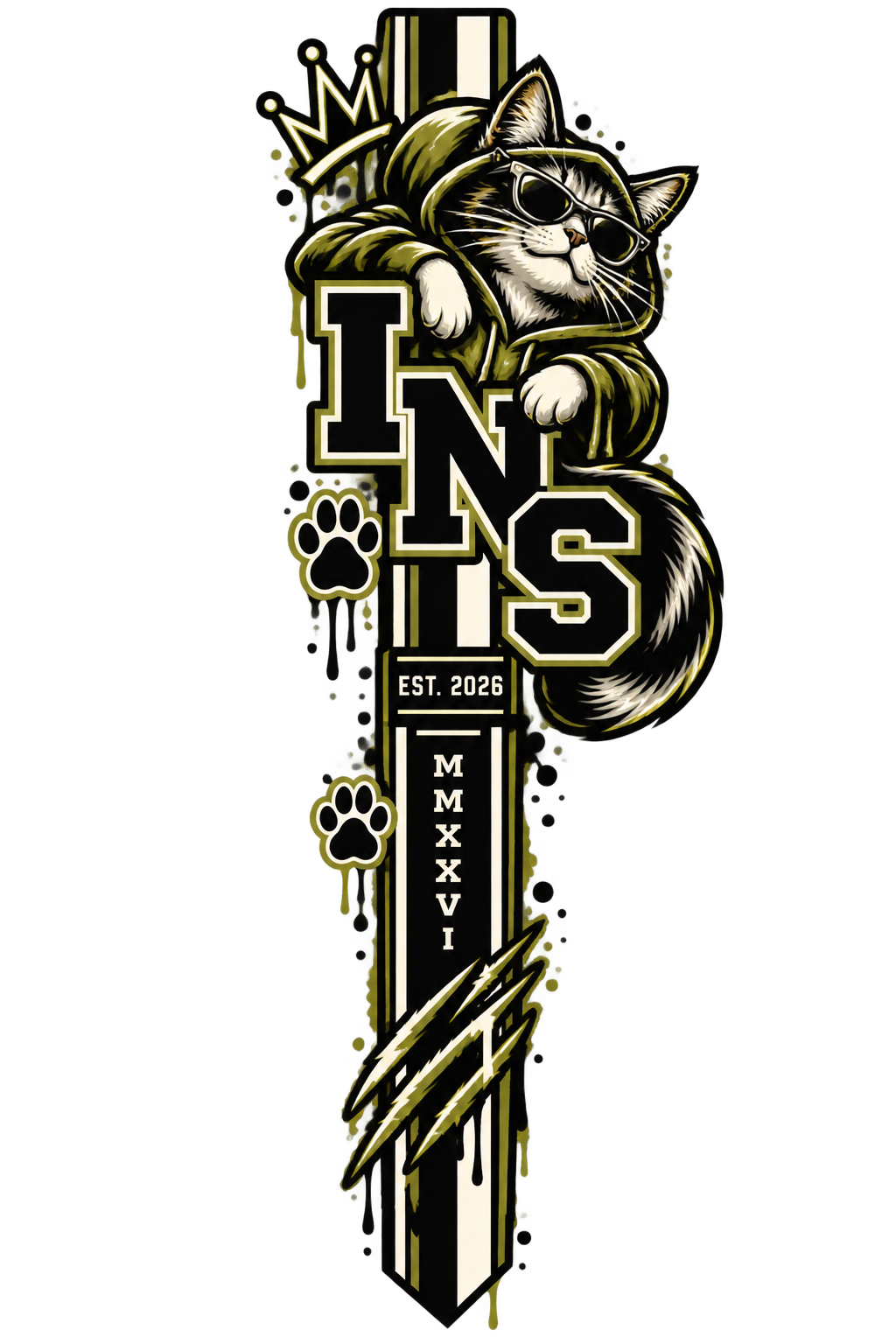 INS Crowned Cat Sleeve Hoodie