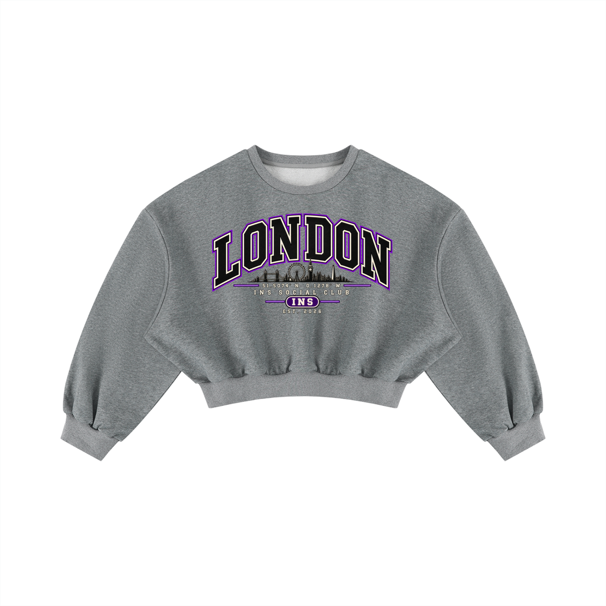 INS London Social Club Cropped Sweatshirt