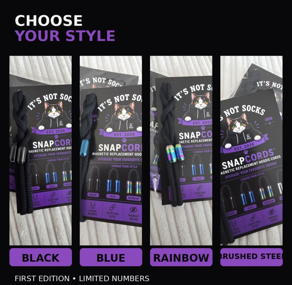 SnapCords™ Magnetic Replacement Hoodie Cords