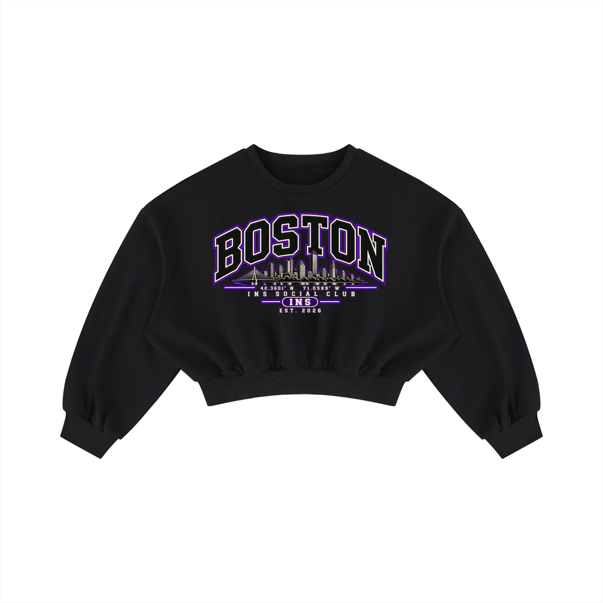 INS Boston Social Club Cropped Sweatshirt