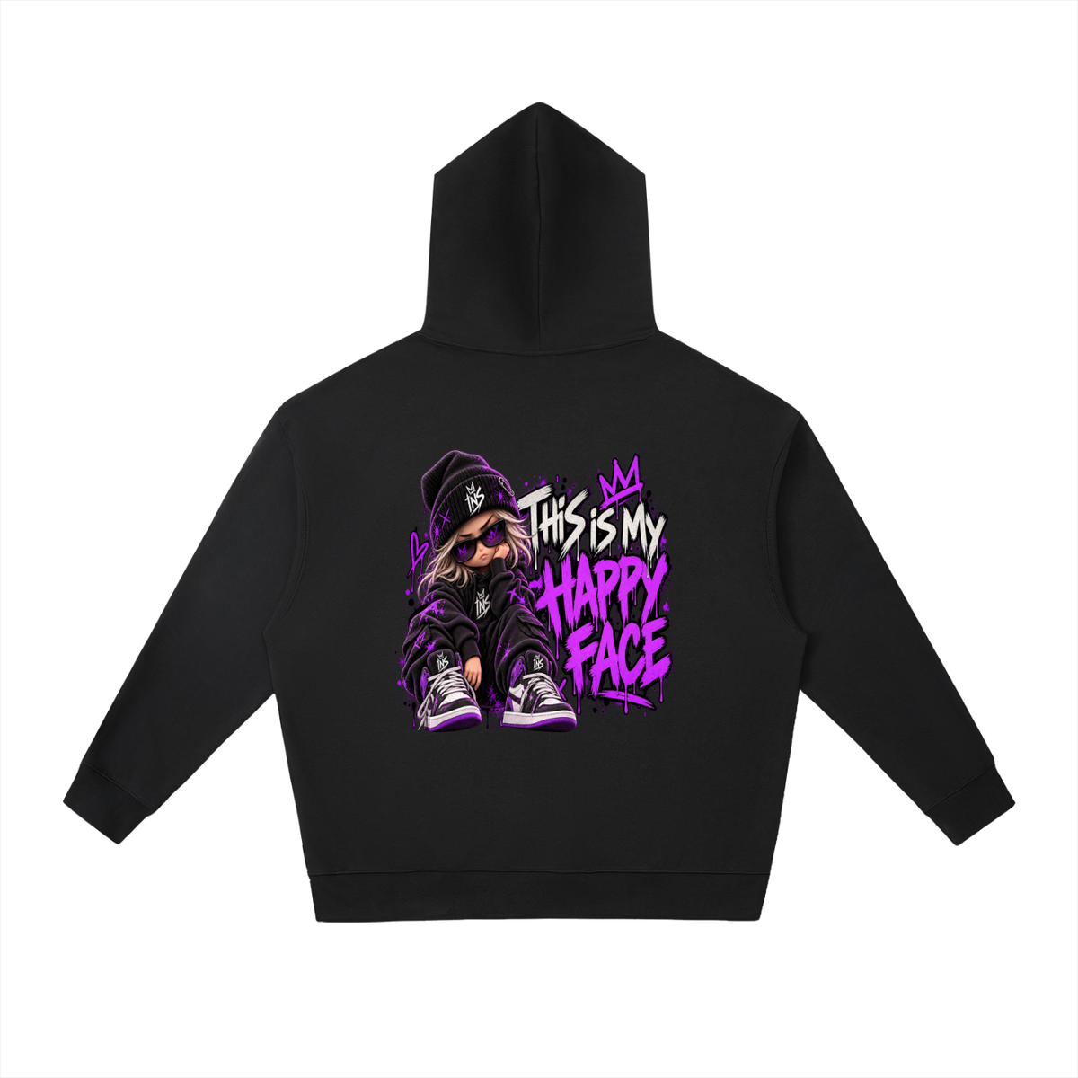 This Is My Happy Face Relaxed Hoodie