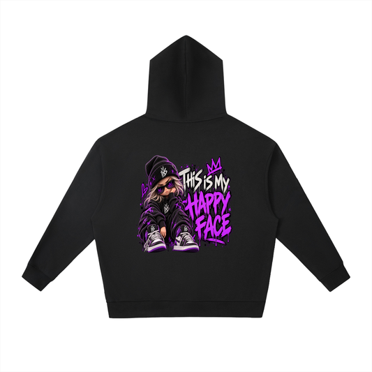 This Is My Happy Face Relaxed Hoodie