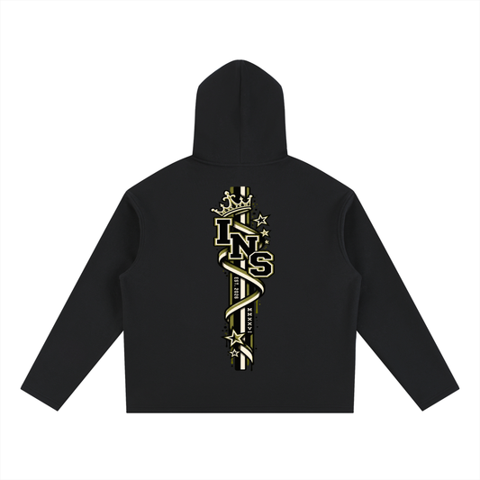 INS Crown & Stars Oversized Drawcord Hoodie