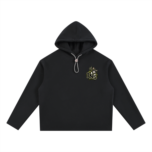 INS Crowned Cat logo Drawcord Hoodie