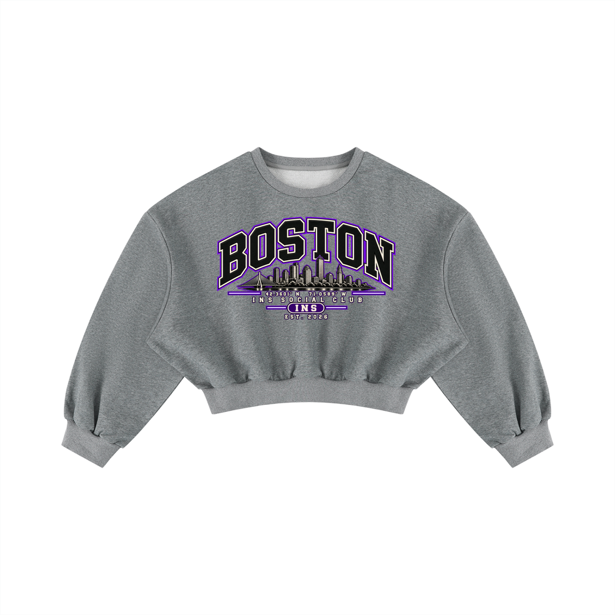 INS Boston Social Club Cropped Sweatshirt