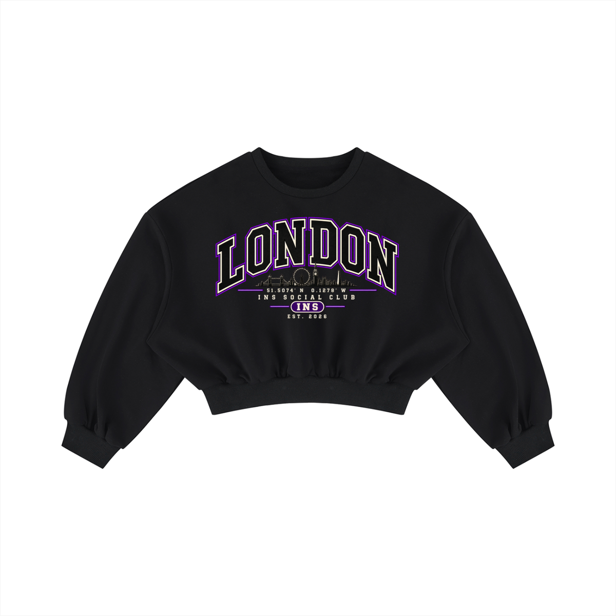 INS London Social Club Cropped Sweatshirt